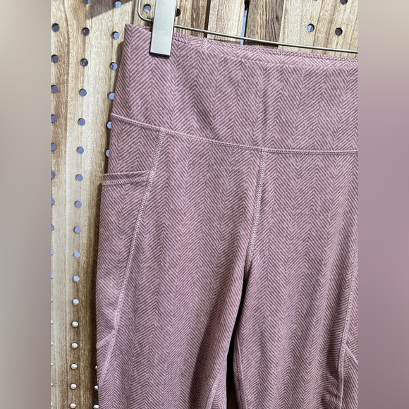 3 Piece Set Athletic Works Soft Sweatshirt Hoodie Herringbone Leggings Rose - Picture 5 of 9